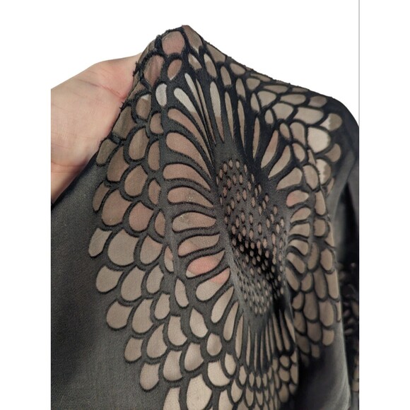 Grizas 100% Silk Asymmetrical Dress Tunic Sheer Panels Classic Gorgeous XS - Picture 3 of 8